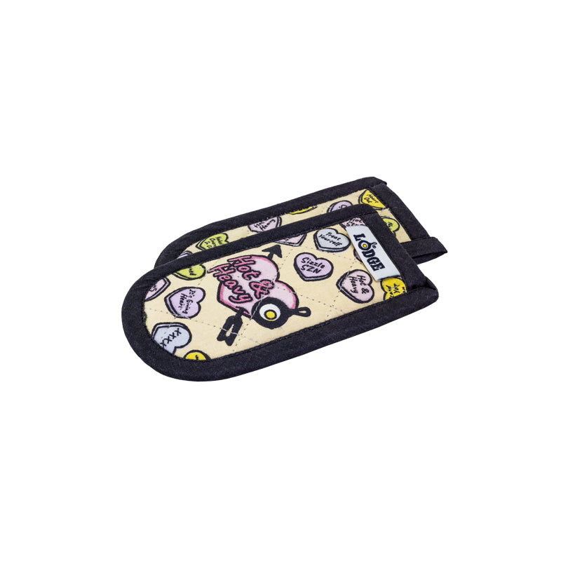 Lodge Conversation Heart Handle Holders, Set of Two - Cookware Handle Accessory