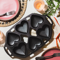 Lodge Seasoned Cast Iron Heart Mini Cake Pan - Cookware