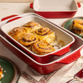 Lodge Medium Stoneware Casserole Dish, 11 x 7.5 Inch - Stoneware Bakeware