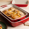 Lodge Medium Stoneware Casserole Dish, 11 x 7.5 Inch - Stoneware Bakeware