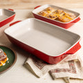 Lodge Large Stoneware Casserole Dish, 13 x 9 Inch - Stoneware Bakeware