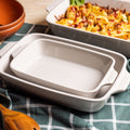 Lodge Small Stoneware Casserole Dish, 9 x 6 Inch - Stoneware Bakeware