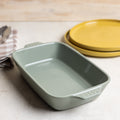 Lodge Small Stoneware Casserole Dish, 9 x 6 Inch - Stoneware Bakeware