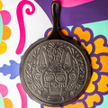 Lodge 10.5 Inch Seasoned Cast Iron Xolo Sugar Skull Griddle - Cookware
