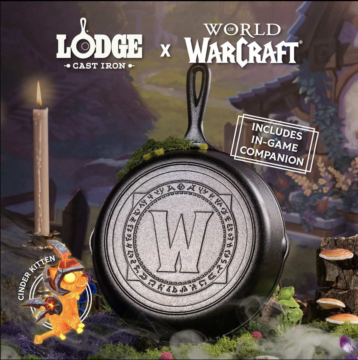 Lodge 10.25 Inch Seasoned Cast Iron World of Warcraft Skillet - Cookware