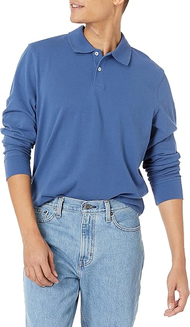 Men's Long-Sleeve Pique Polo Shirt
