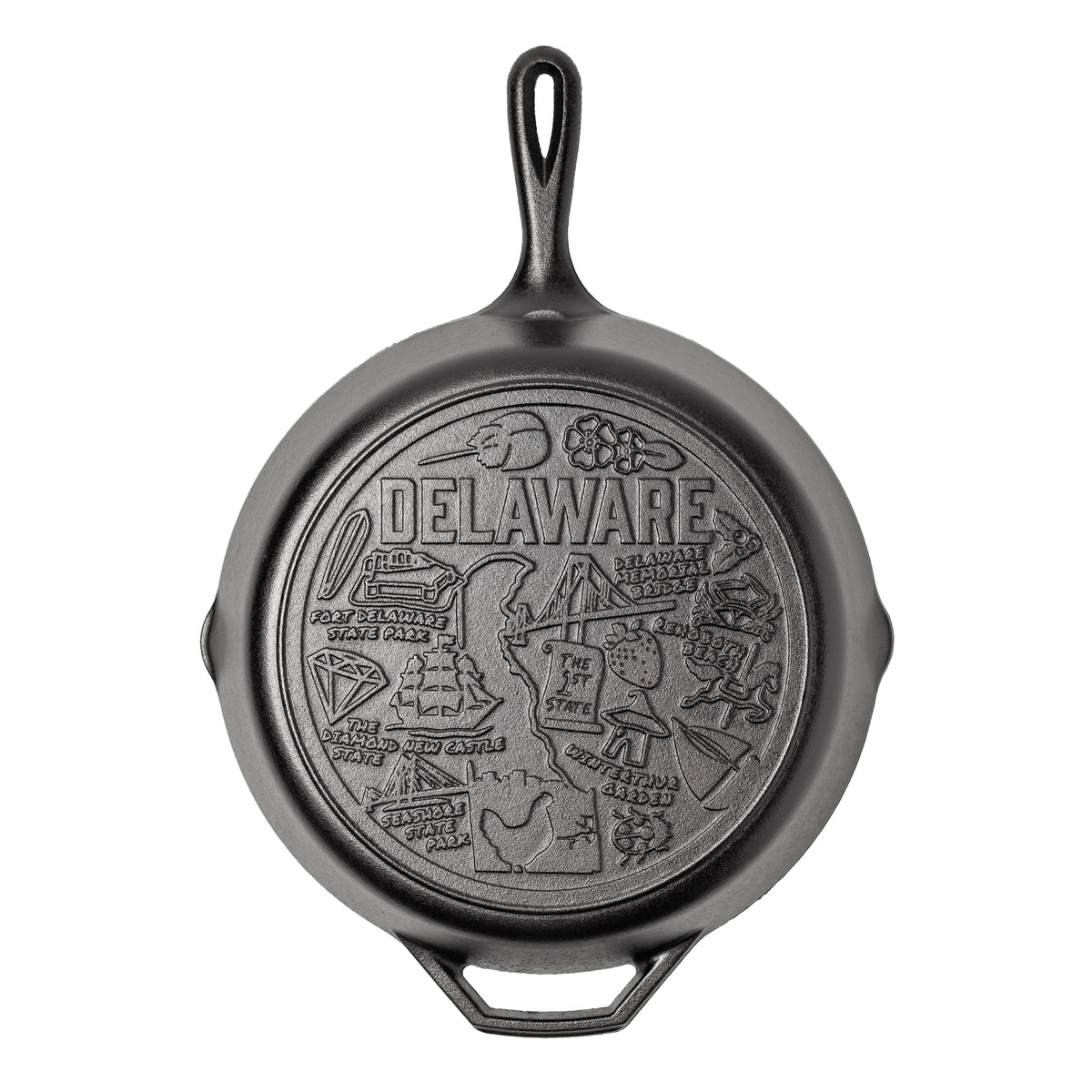 Lodge American Road Trip: 12 Inch Seasoned Cast Iron Skillet, Delaware - Cookware