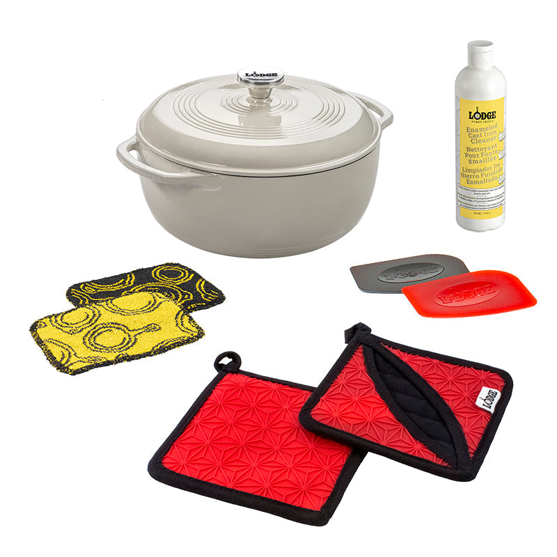 Lodge Enamel Dutch Oven Starter Set - Enameled Cast Iron Cookware
