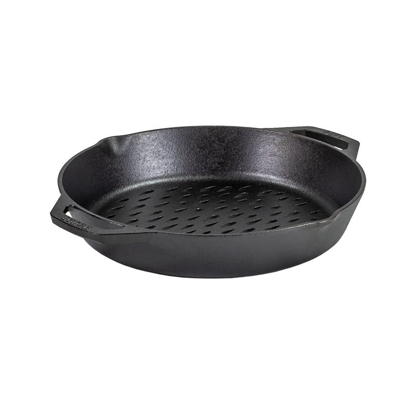 Lodge 12 Inch Seasoned Cast Iron Dual Handle Grilling Basket - Cookware