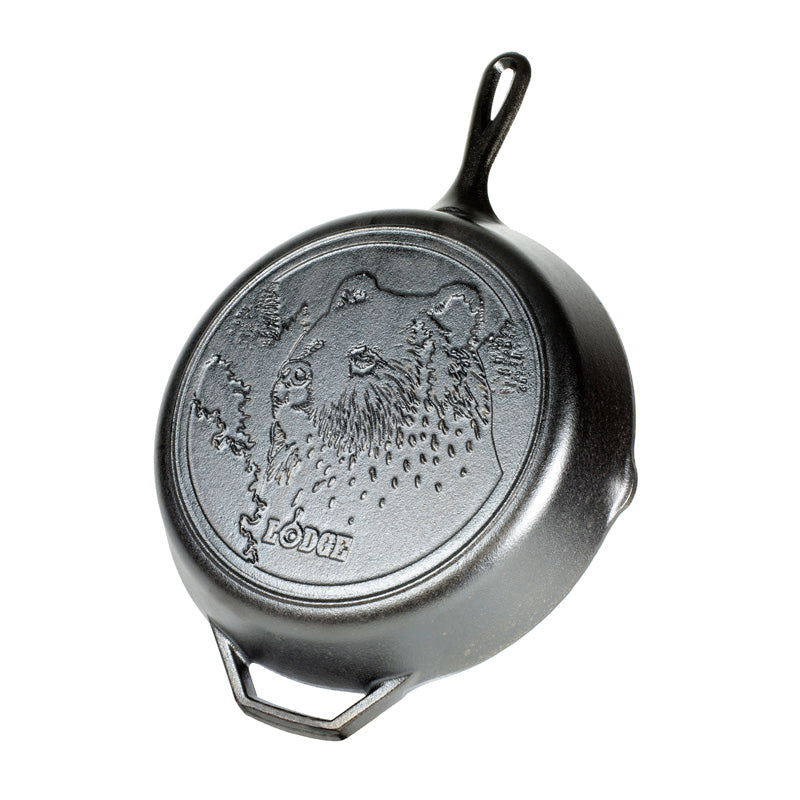 Lodge Wildlife Series 12 Inch Cast Iron Bear Skillet - Cookware