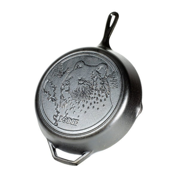 Lodge Wildlife Series 12 Inch Cast Iron Bear Skillet - Cookware