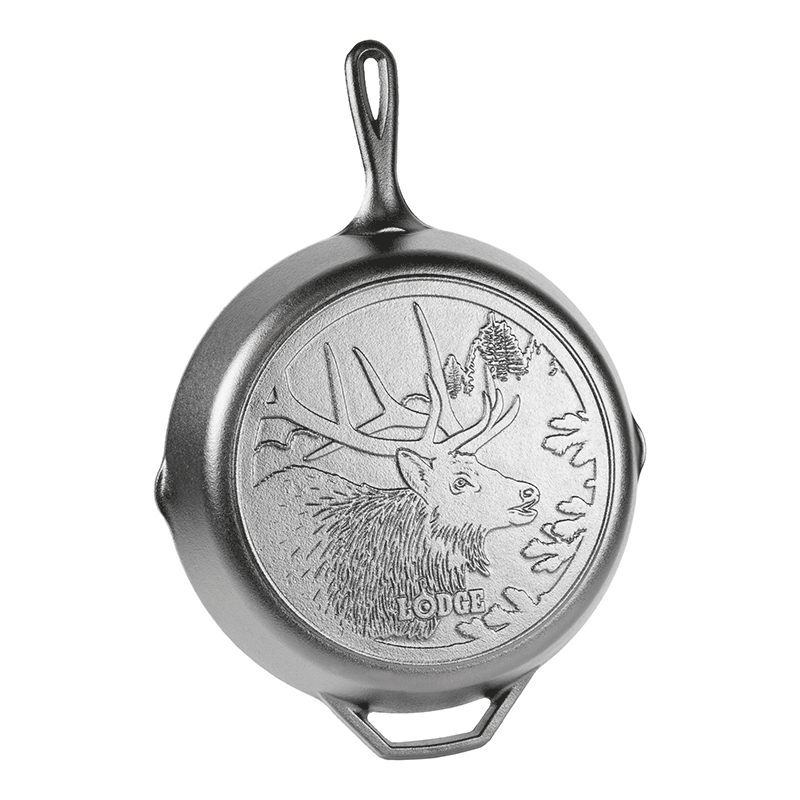Lodge Wildlife Series 12 Inch Cast Iron Elk Skillet - Cookware