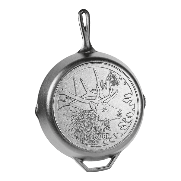 Lodge Wildlife Series 12 Inch Cast Iron Elk Skillet - Cookware
