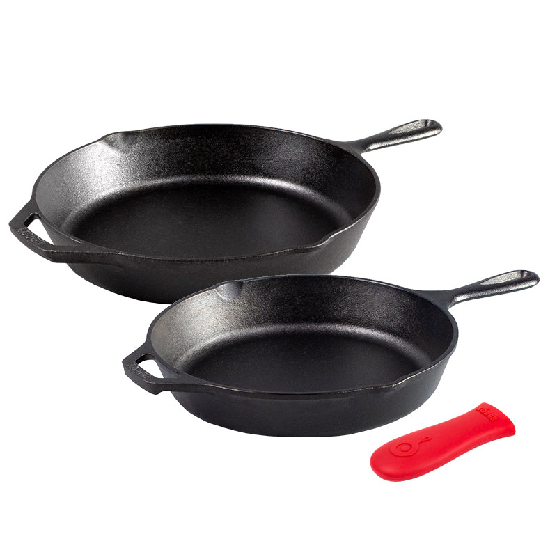 Lodge Fan-Favorite Skillets Set with Handle Holder - Cookware Handle Accessory