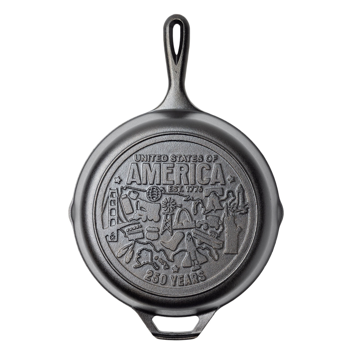 Lodge 10.25 Inch Seasoned Cast Iron Skillet, USA Icons - Cookware