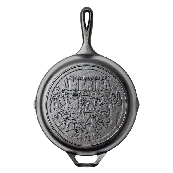 Lodge 10.25 Inch Seasoned Cast Iron Skillet, USA Icons - Cookware