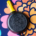 Lodge Seasoned Cast Iron Sugar Skull Skillet with Deluxe Handle Holder - Cookware Handle Accessory