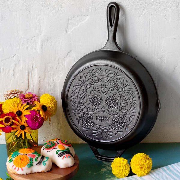Lodge 10.25 Inch Seasoned Cast Iron Sugar Skull Skillet - Cookware