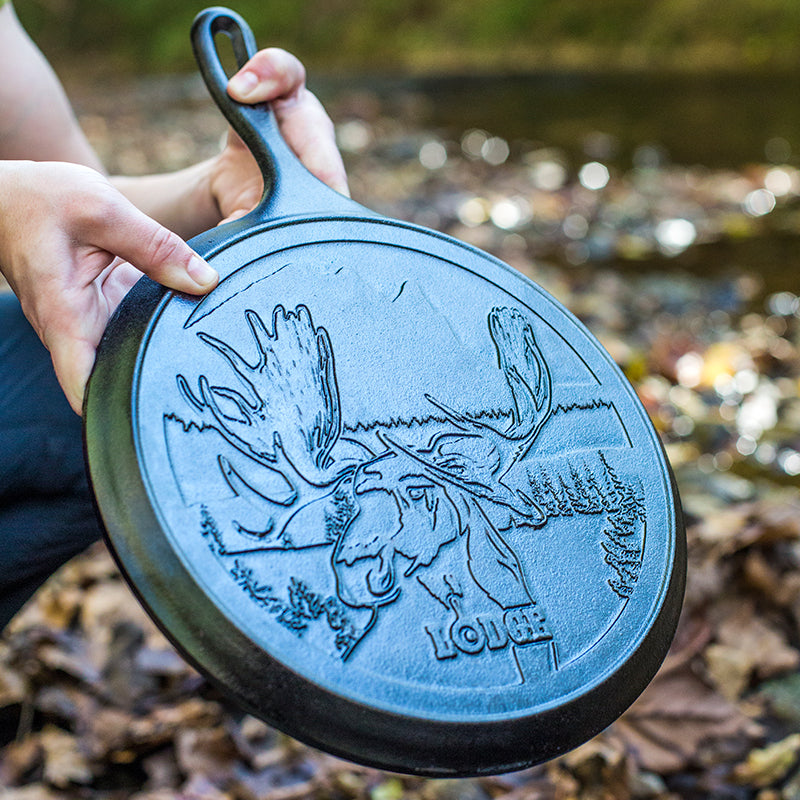 Lodge Wildlife Series 10.5 Inch Cast Iron Moose Griddle - Cookware