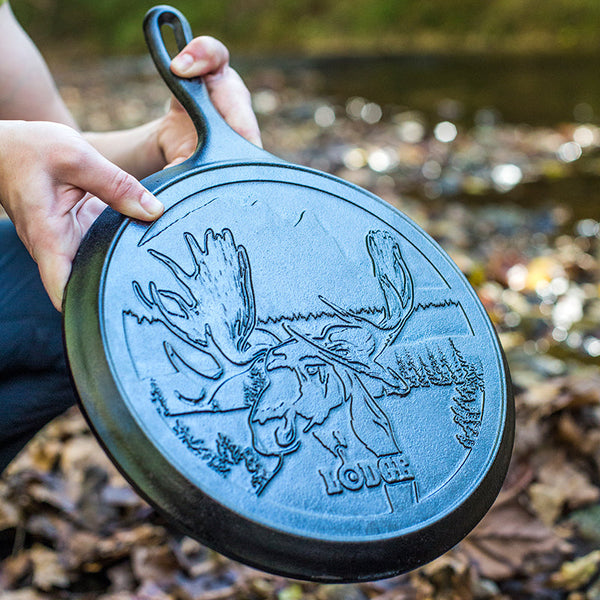 Lodge Wildlife Series 10.5 Inch Cast Iron Moose Griddle - Cookware