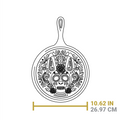 Lodge 10.5 Inch Seasoned Cast Iron Xolo Sugar Skull Griddle with Deluxe Handle Holder - Cookware Handle Accessory