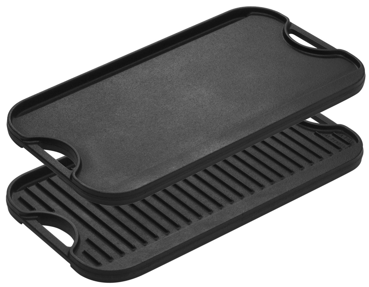Lodge 20 x 10.5 Inch Pro-Grid Reversible Grill/Griddle - Cookware