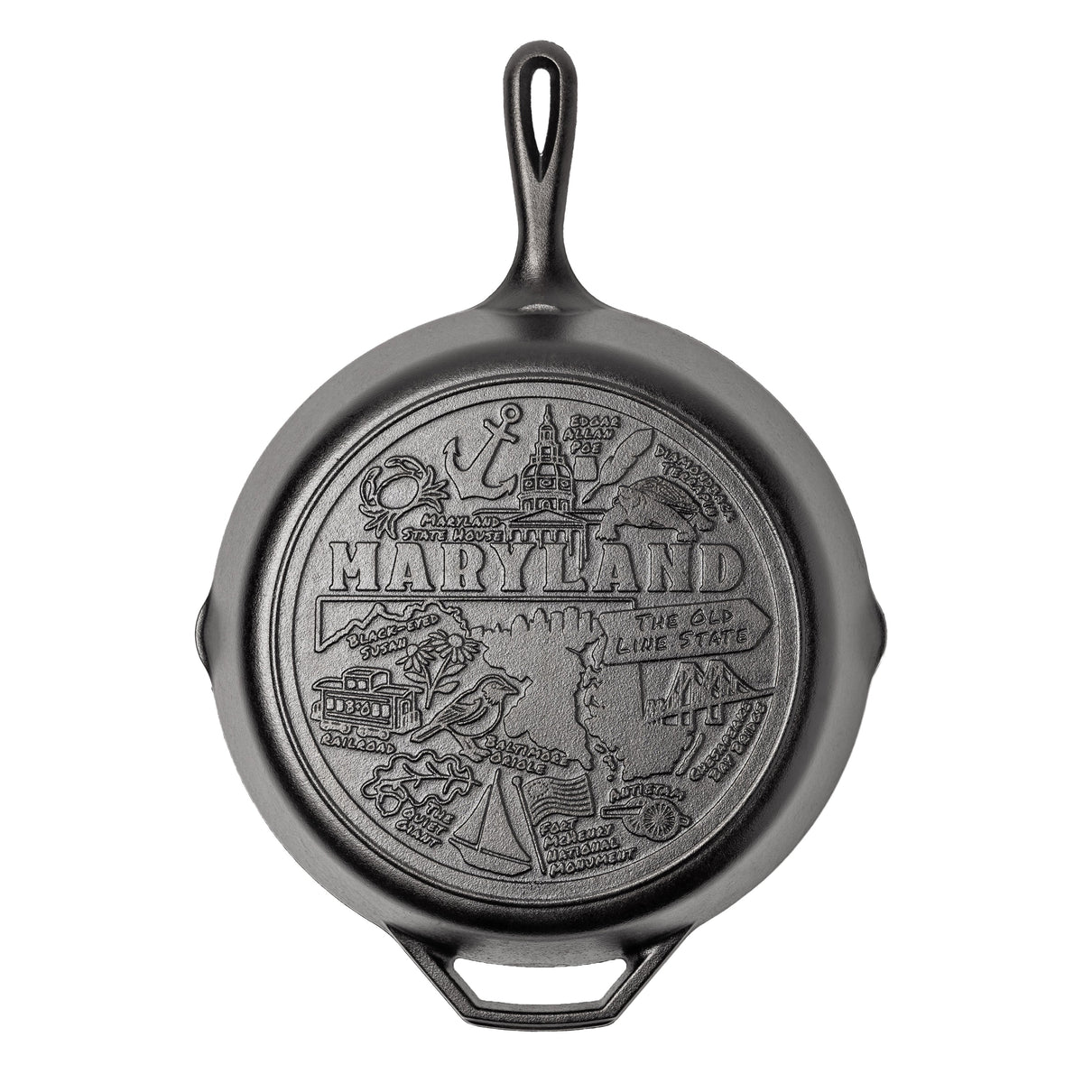 Lodge American Road Trip: 12 Inch Seasoned Cast Iron Skillet, Maryland - Cookware