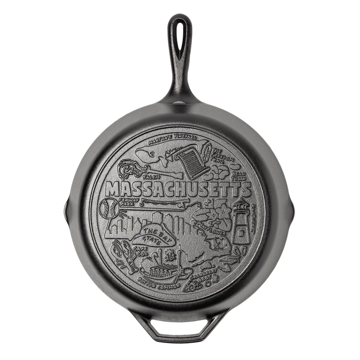 Lodge American Road Trip: 12 Inch Seasoned Cast Iron Skillet, Massachusetts - Cookware
