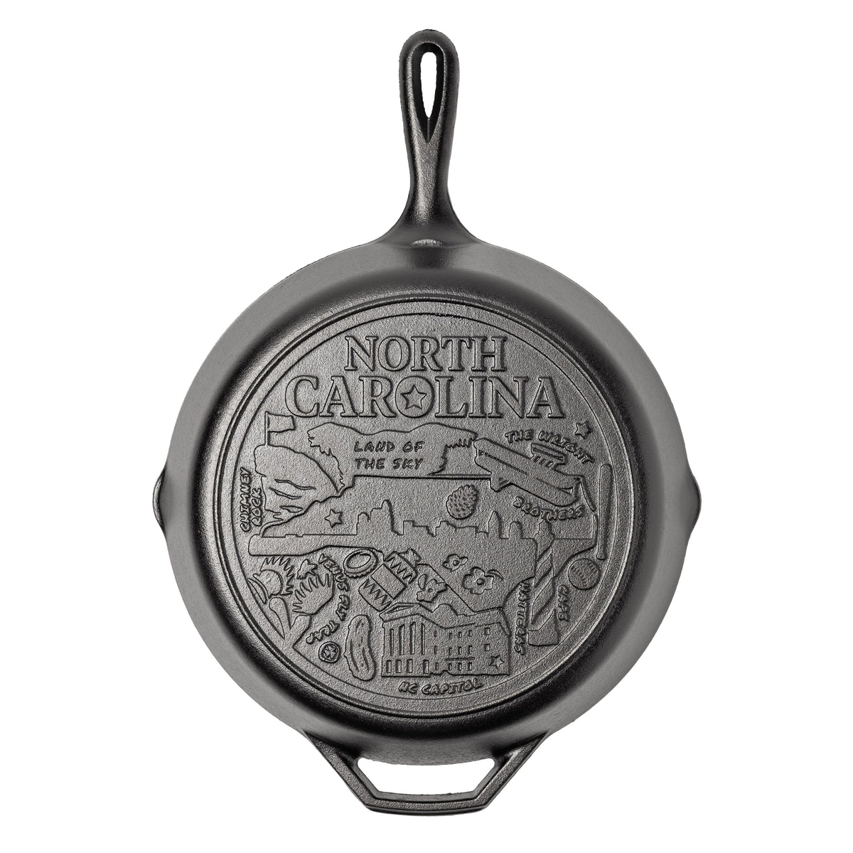 Lodge American Road Trip: 12 Inch Seasoned Cast Iron Skillet, North Carolina - Cookware