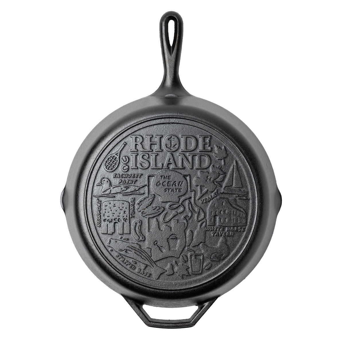 Lodge American Road Trip: 12 Inch Seasoned Cast Iron Skillet, Rhode Island - Cookware