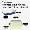 Lodge Medium Stoneware Casserole Dish, 11 x 7.5 Inch - Stoneware Bakeware