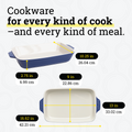 Lodge Large Stoneware Casserole Dish, 13 x 9 Inch - Stoneware Bakeware