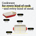 Lodge Small Stoneware Casserole Dish, 9 x 6 Inch - Stoneware Bakeware